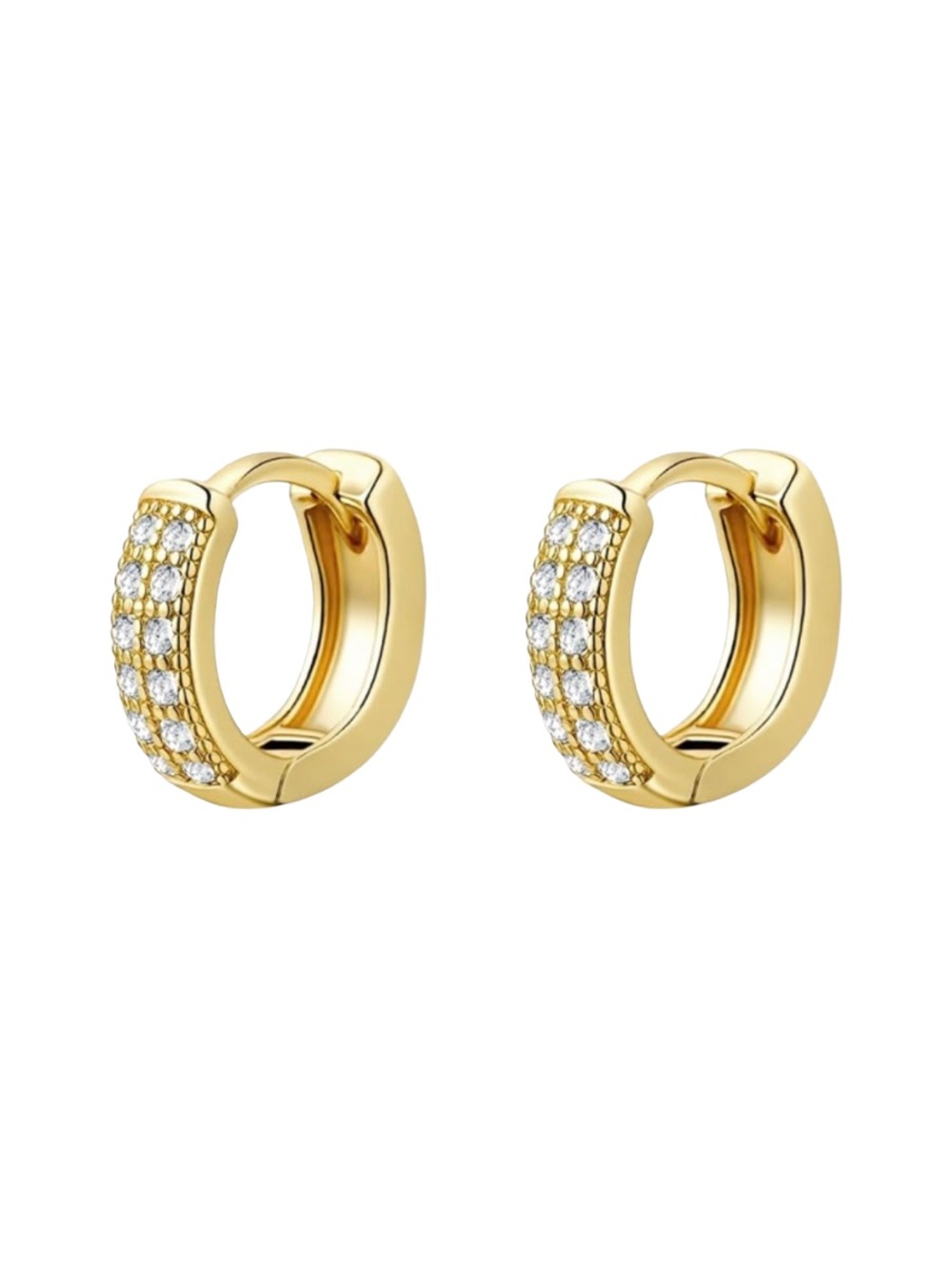 Ettika Paved Rows Huggie Hoop Earrings